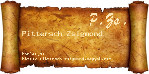 Pittersch Zsigmond névjegykártya